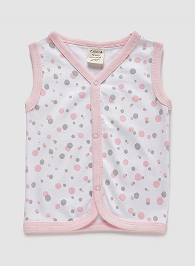 Zarafa 3-Piece V-Neck Printed T-shirt Set Pink/White  - Image 1