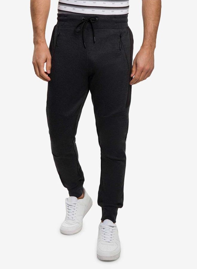 R&B Men's Slim Fit Textured Joggers Black  - Image 1