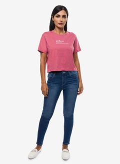 R&B Girl Boss Printed Crop T-Shirt Pink  - Image 2