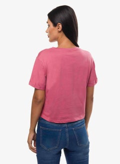 R&B Girl Boss Printed Crop T-Shirt Pink  - Image 3