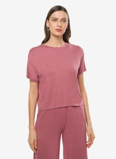 R&B Comfortable Crew Neck T-Shirt Pink  - Image 1