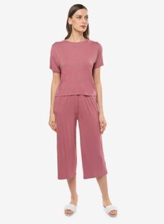 R&B Comfortable Crew Neck T-Shirt Pink  - Image 2