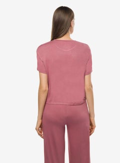 R&B Comfortable Crew Neck T-Shirt Pink  - Image 3