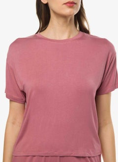 R&B Comfortable Crew Neck T-Shirt Pink  - Image 4