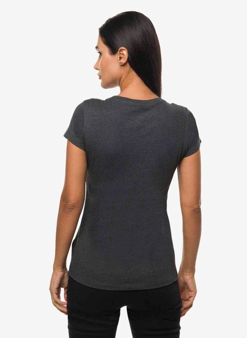 R&B Printed Comfortable T-Shirt Anthra Melange  - Image 3