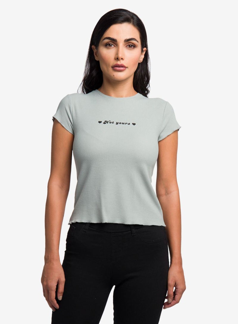 R&B Crew Neck Printed T-Shirt Mint  - Image 1