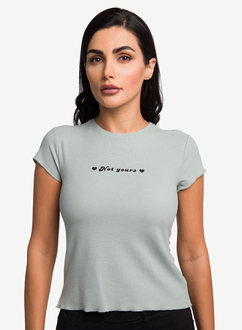 R&B Crew Neck Printed T-Shirt Mint  - Image 4