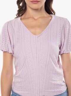 R&B Schifley Ruched Detail Top Lilac  - Image 4