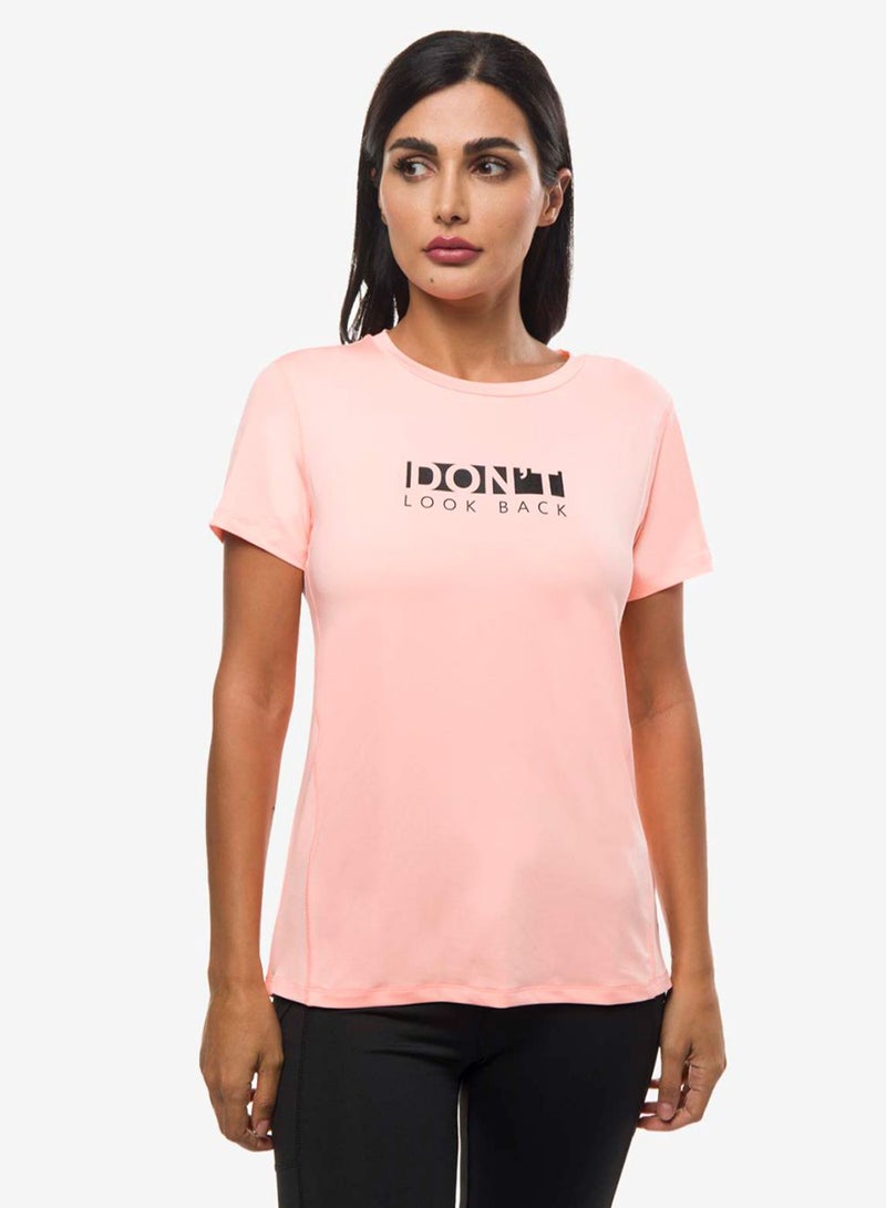 R&B Printed Comfortable T-Shirt Coral Orange  - Image 1