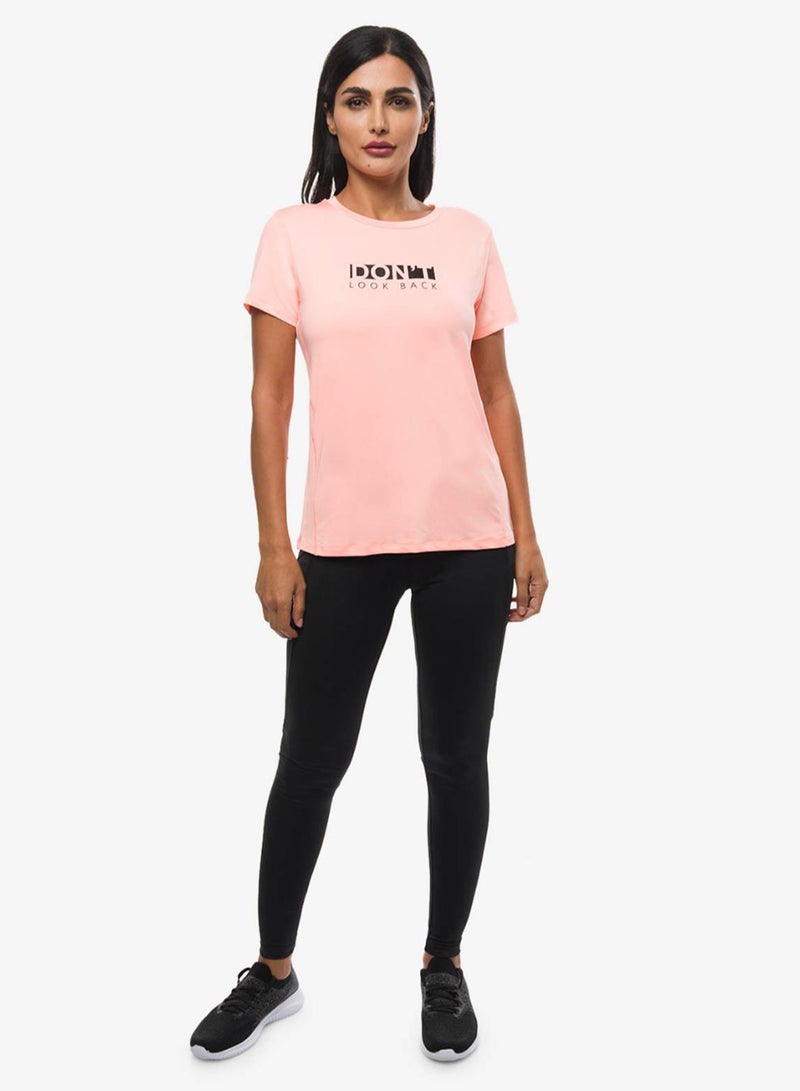 R&B Printed Comfortable T-Shirt Coral Orange  - Image 2
