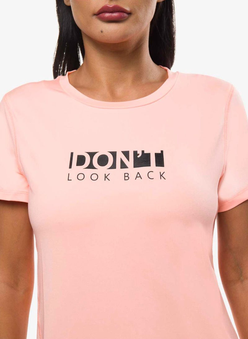 R&B Printed Comfortable T-Shirt Coral Orange  - Image 4