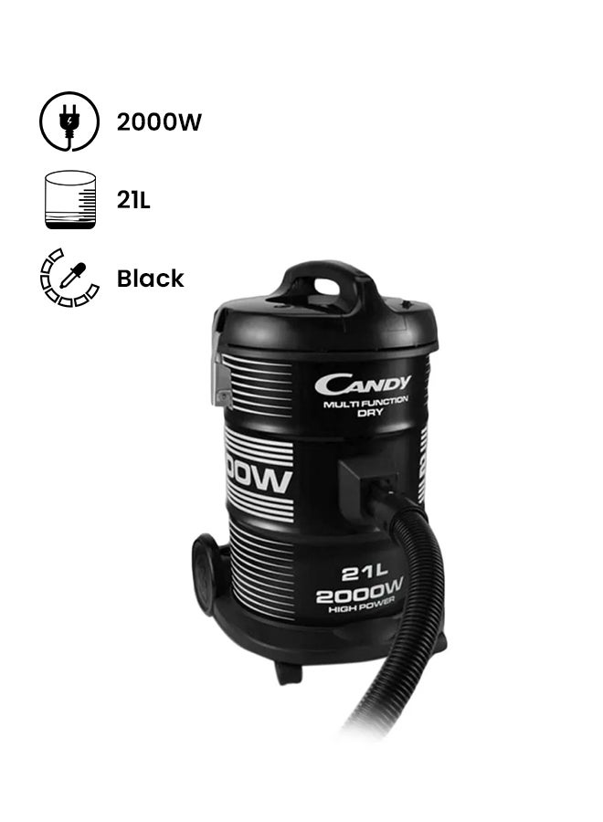 Canister Vacuum Cleaner 2000W 21 L 2000 W TDC2000 001 Black
