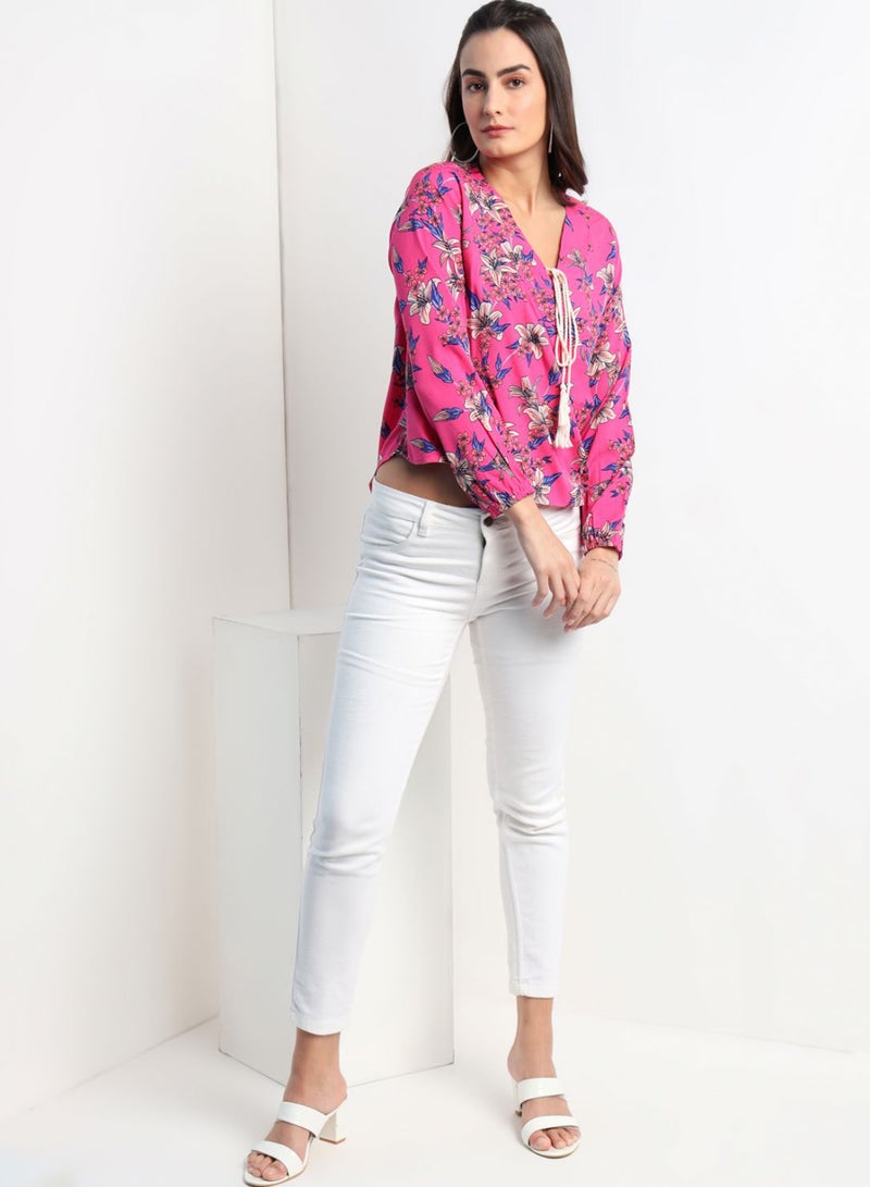 Aila Comfortable Stylish Top Pink  - Image 3
