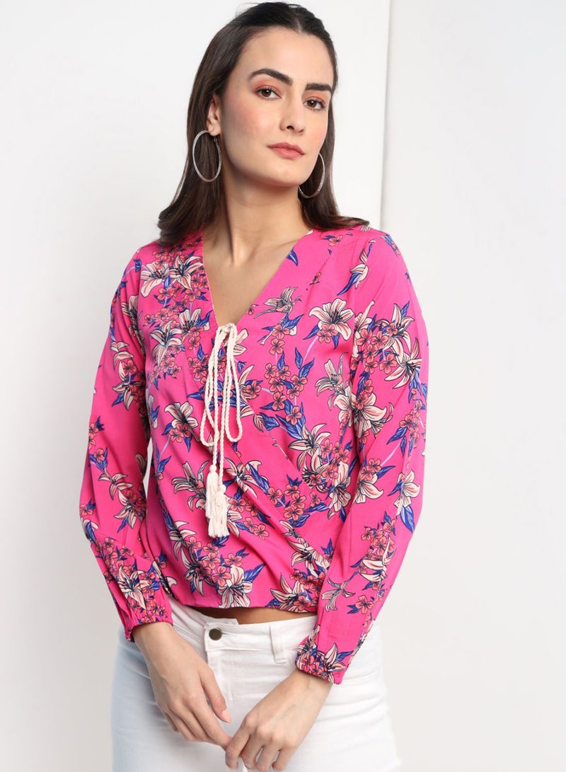 Aila Comfortable Stylish Top Pink  - Image 1
