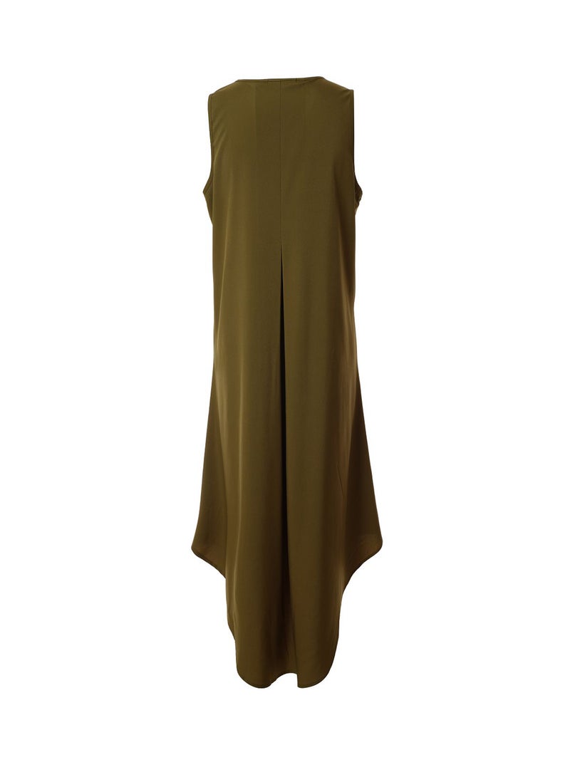 Aila Casual Sleeveless Long Evening Maxi Solid Knit Tank Dress 73 Seaweed - Image 2