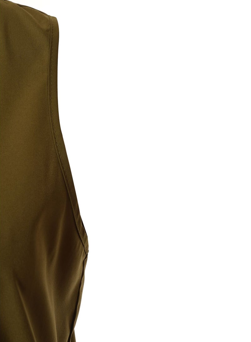 Aila Casual Sleeveless Long Evening Maxi Solid Knit Tank Dress 73 Seaweed - Image 4