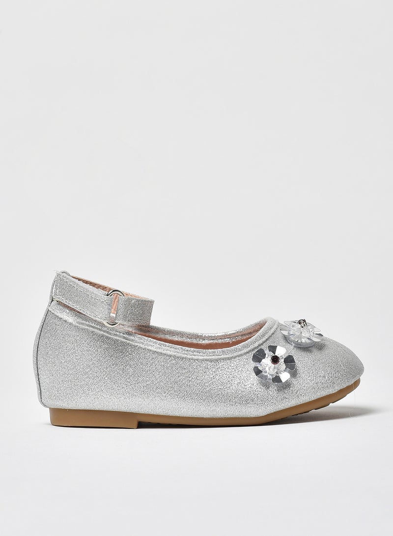 Aila - Dyed Pattern Flat Ballerinas Silver - Image 1