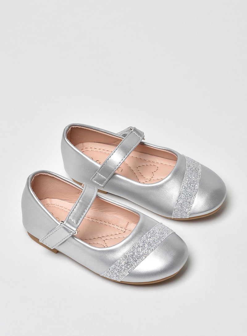 Aila - Dyed Pattern Flat Ballerinas Silver - Image 1