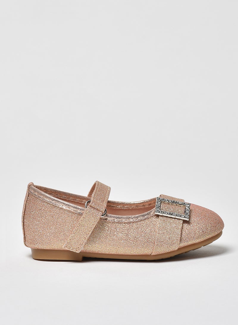 Aila - Dyed Pattern Flat Ballerinas Champagne - Image 1
