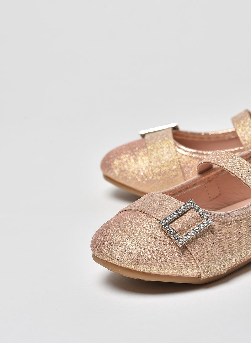 Aila - Dyed Pattern Flat Ballerinas Champagne - Image 1