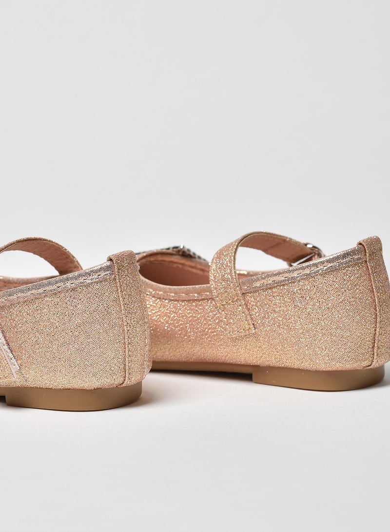 Aila - Dyed Pattern Flat Ballerinas Champagne - Image 1