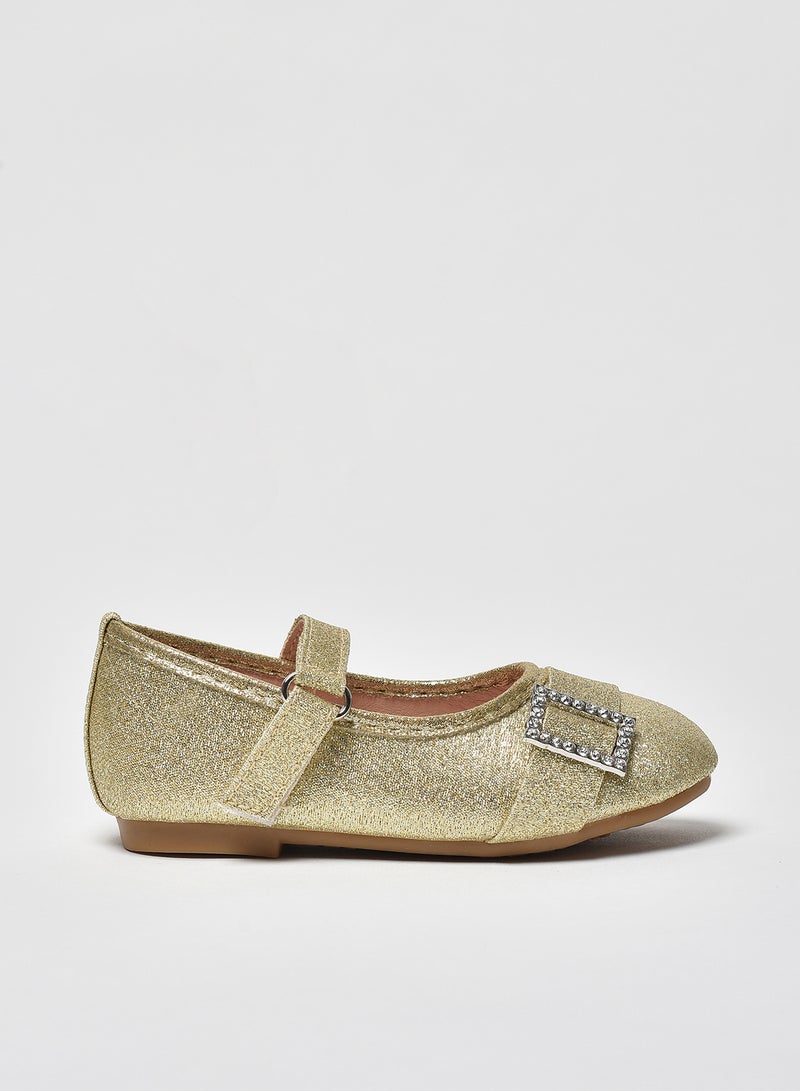 Aila - Dyed Pattern Flat Ballerinas Gold - Image 1