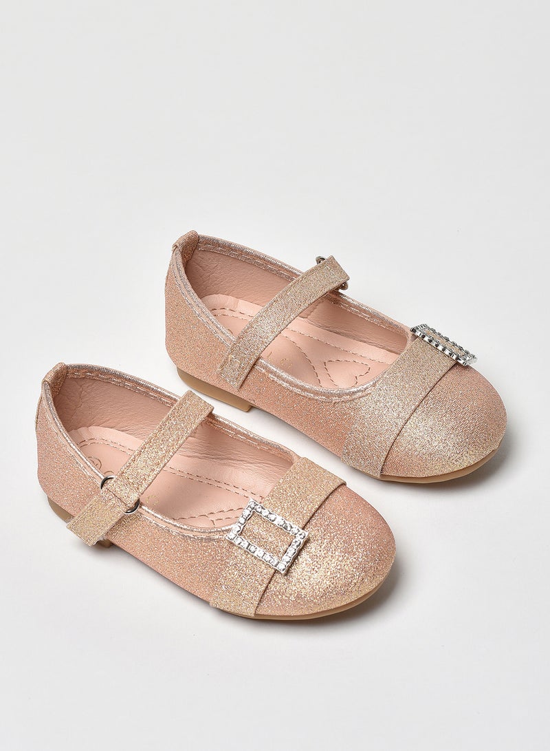 Aila - Dyed Pattern Flat Ballerinas Champagne - Image 1