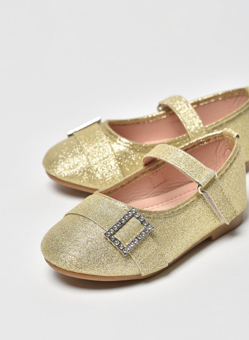 Aila - Dyed Pattern Flat Ballerinas Gold - Image 1