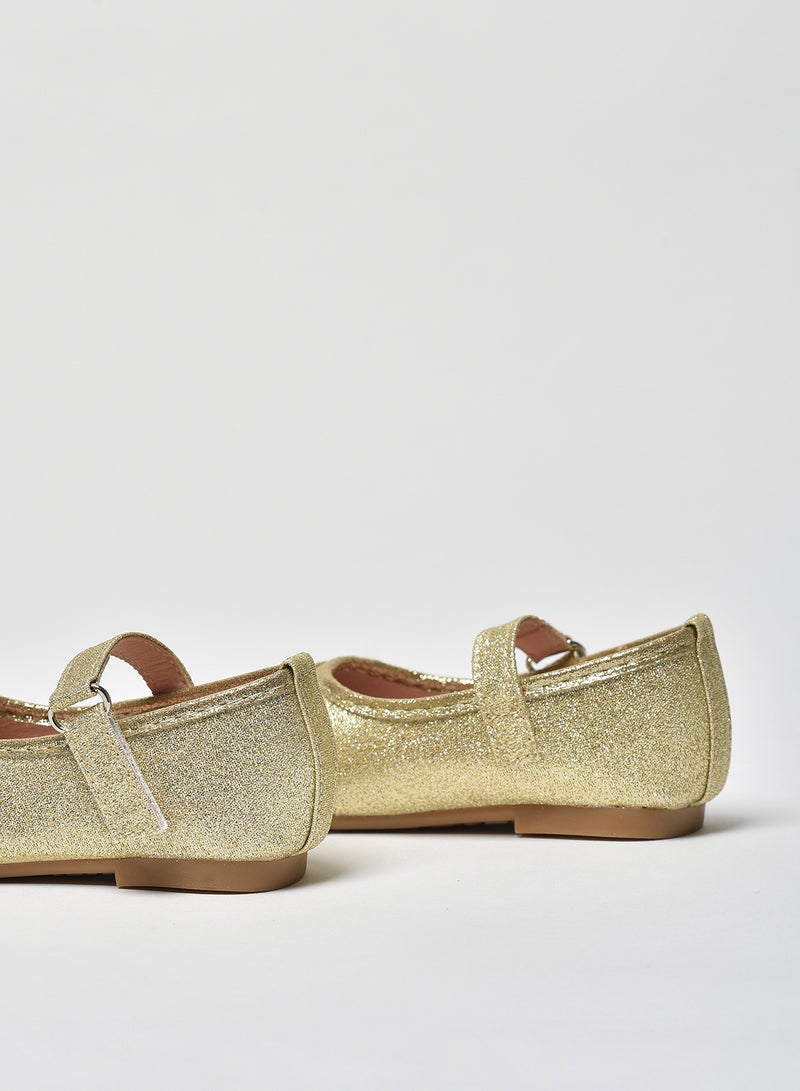 Aila - Dyed Pattern Flat Ballerinas Gold - Image 1