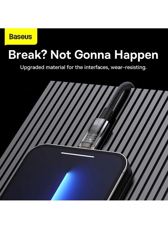 Baseus - USB To Lightning Fast Charging Cable For iPhone 14 Pro Max Auto Power Off Data Transfer Cord For iPhone 14 13 12 11 Pro Max Mini XS Plus 2.4A Black - Image 1