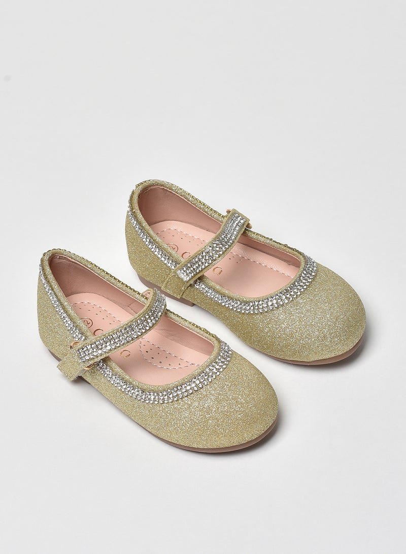 Dyed Pattern Flat Ballerinas Gold - v1653327198/N48482284V_2