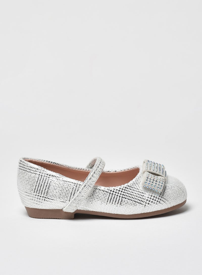 Aila - Dyed Pattern Flat Ballerinas Silver - Image 1