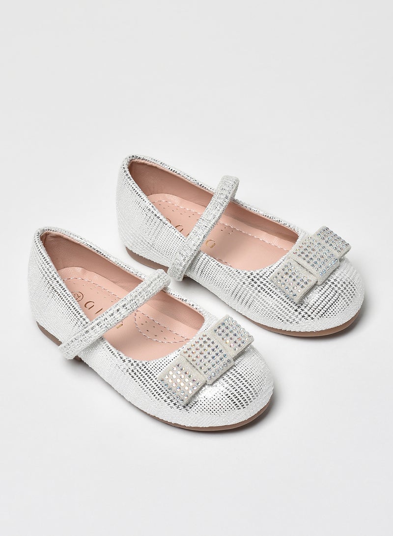 Aila - Dyed Pattern Flat Ballerinas Silver - Image 1