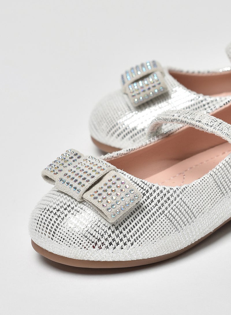Aila - Dyed Pattern Flat Ballerinas Silver - Image 1