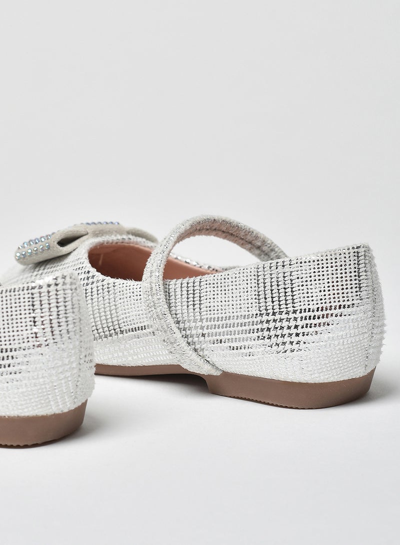 Aila - Dyed Pattern Flat Ballerinas Silver - Image 1