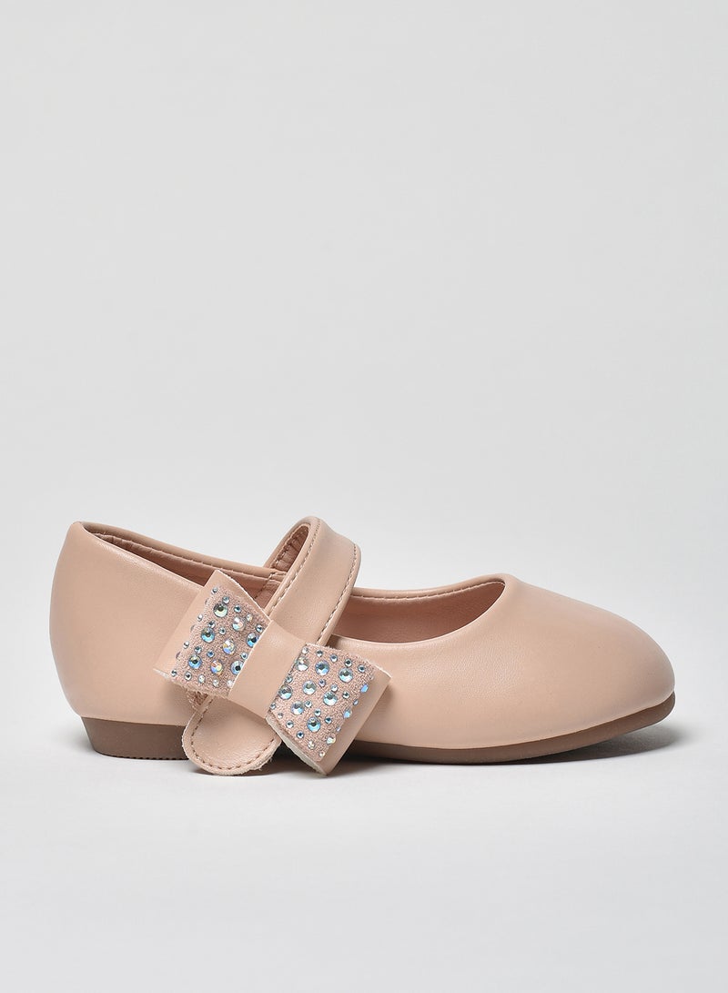 Aila - Velcro Flat Ballerinas Nude Pink - Image 1