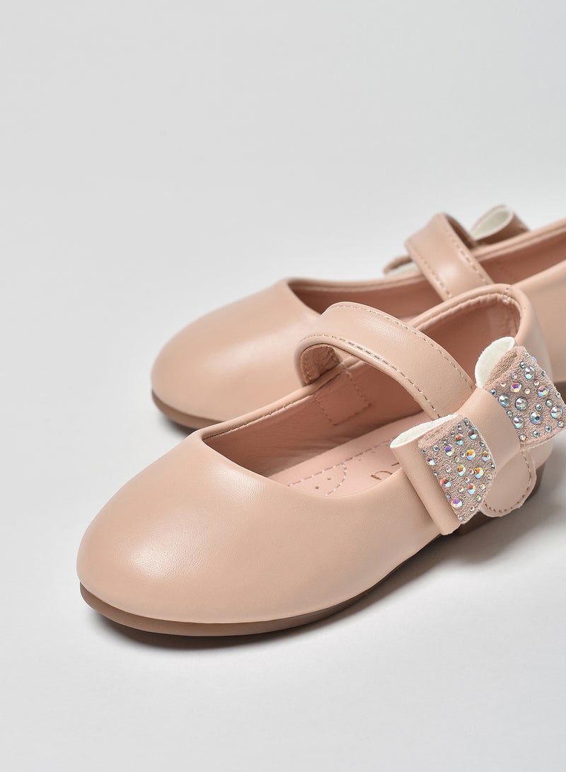 Aila - Velcro Flat Ballerinas Nude Pink - Image 1