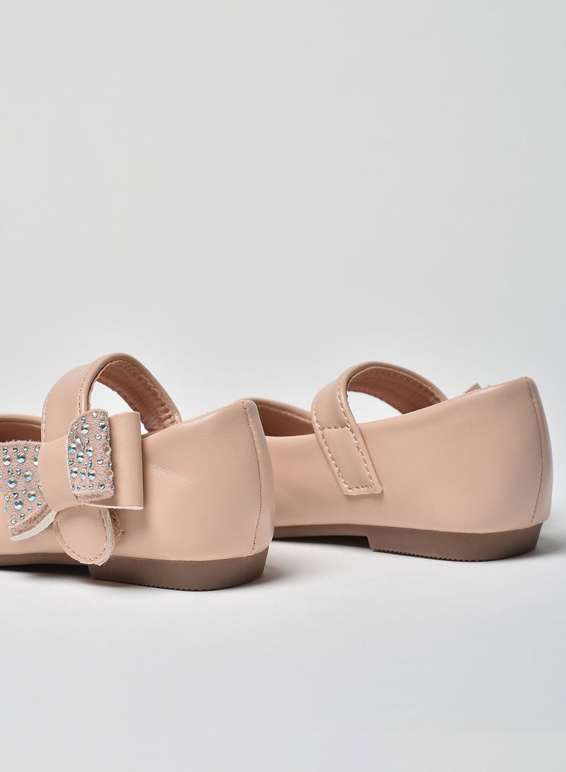 Aila - Velcro Flat Ballerinas Nude Pink - Image 1
