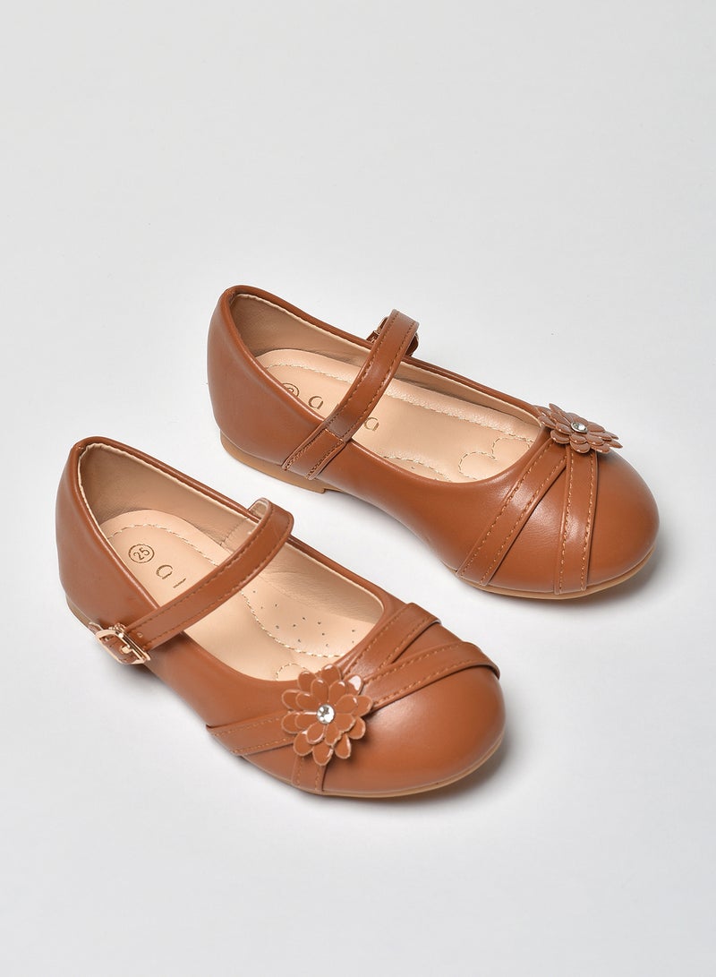 Aila - Dyed Pattern Flat Ballerinas Light Brown - Image 1