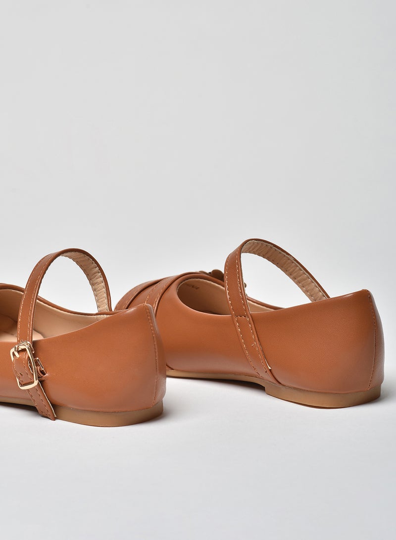 Aila - Dyed Pattern Flat Ballerinas Light Brown - Image 1