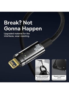 Baseus iPhone Cable, 20W PD USB C to Lightning Nylon Braided Cable Auto Power-Off Compatible with iPhone 14 Pro Max, 13/13 Pro 12 Pro Max 12 11 X XS XR 8 Plus, AirPods Pro 1M Black  - Image 5