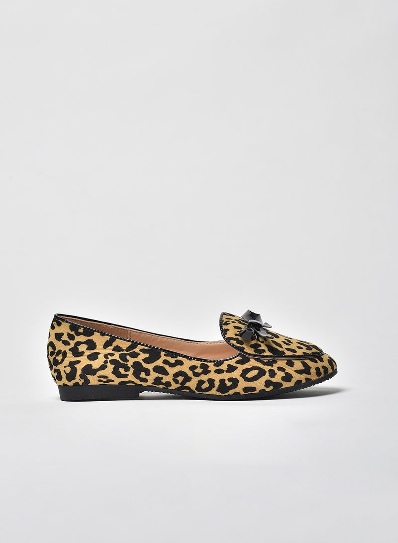 Aila - Animal Printed Flat Ballerinas Light Brown - Image 1