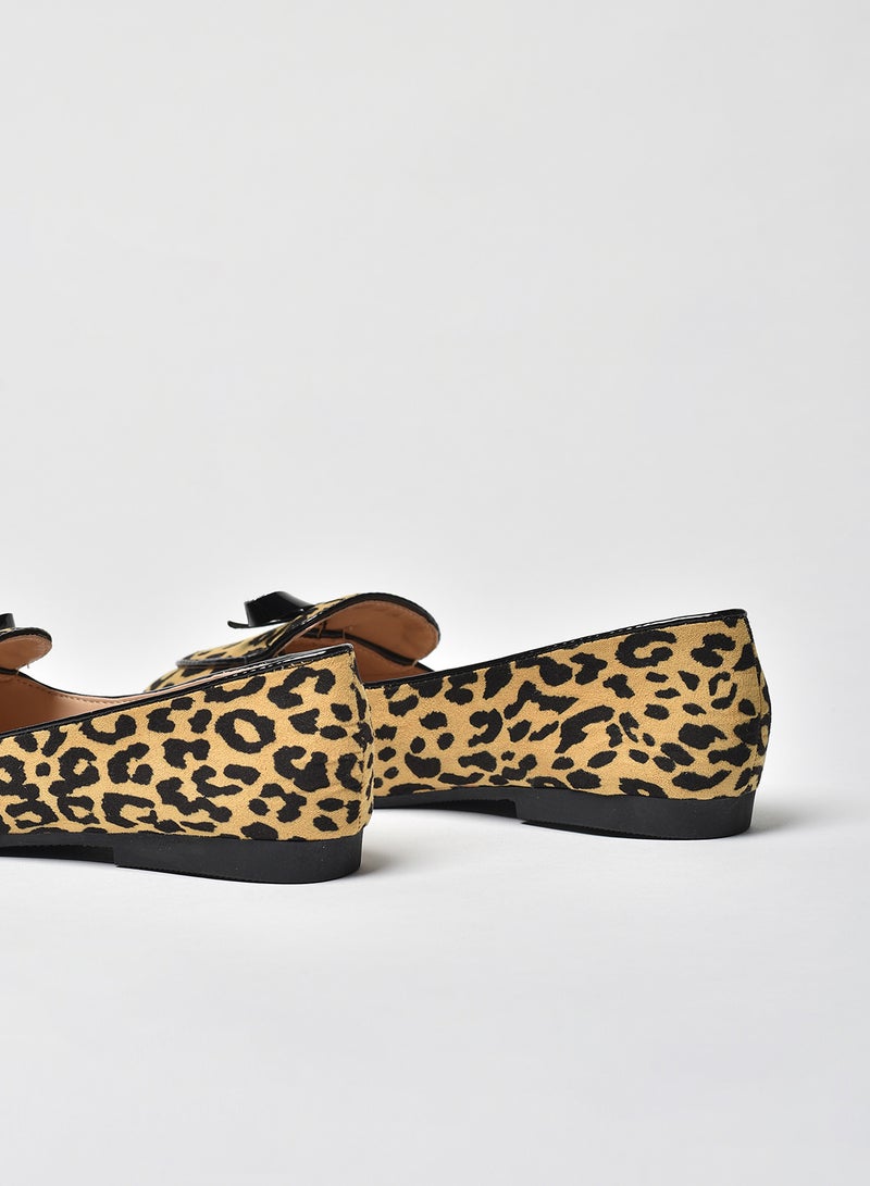 Aila - Animal Printed Flat Ballerinas Light Brown - Image 1