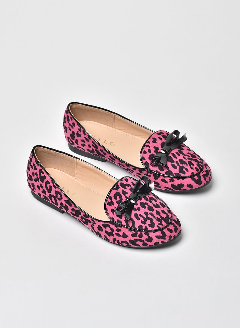 Aila - Animal Printed Flat Ballerinas Fuschia - Image 1