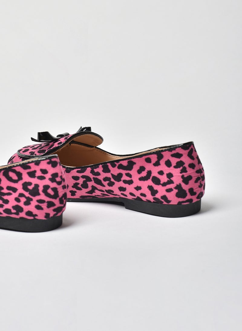 Aila - Animal Printed Flat Ballerinas Fuschia - Image 1