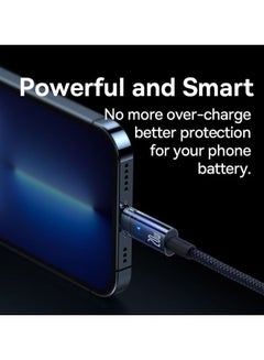 Baseus iPhone Cable, 20W PD USB C to Lightning Nylon Braided Cable Auto Power-Off Compatible with iPhone 14 Pro Max, 13/13 Pro 12 Pro Max 12 11 X XS XR 8 Plus, AirPods Pro 1M Blue  - Image 3