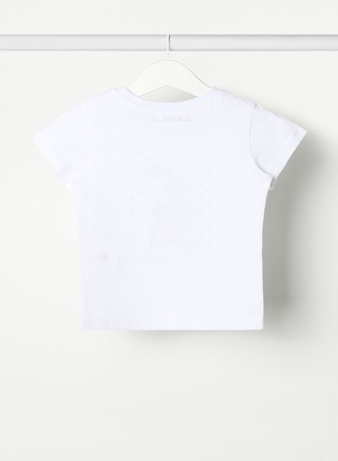 Zarafa Baby Boys Crew Neck Short Sleeve T-Shirt Cotton White - Image 2