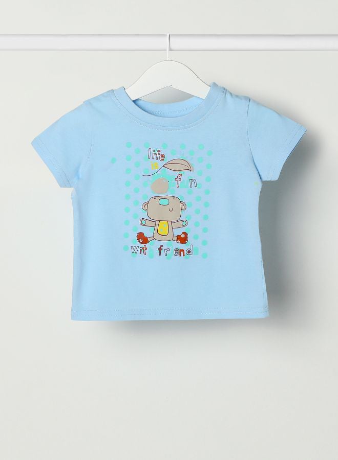 زرافة تيشيرت مطبوع كاجوال نمط يعبر عن بحر بتأثير مهدئ - Image 1