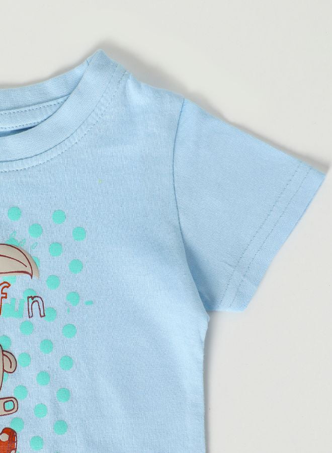 زرافة تيشيرت مطبوع كاجوال نمط يعبر عن بحر بتأثير مهدئ - Image 3