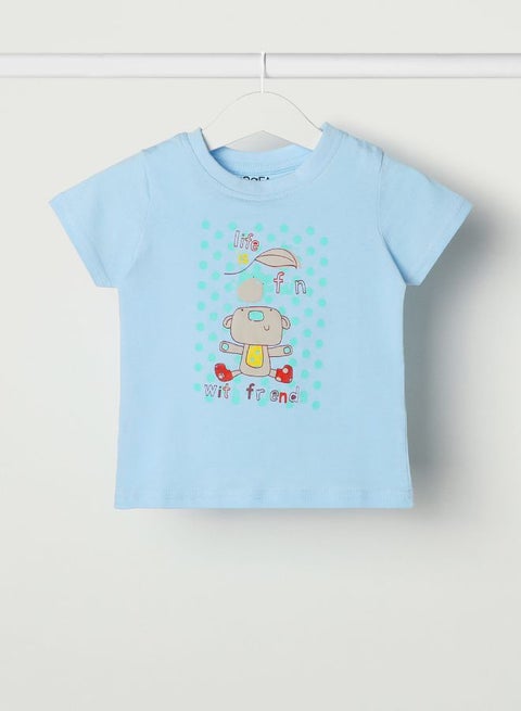Baby Boys Crew Neck Short Sleeve T-Shirt Blue